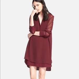 VINCE Double-layer Shirt Dress